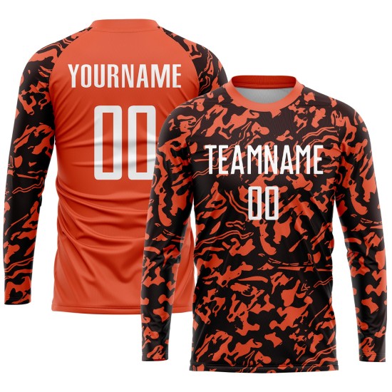 Sublimation Orange Custom Uniform Trikot Fußball Weiß-Schwarz Sublimation Orange Custom Uniform Trikot Fußball Weiß-Schwarz