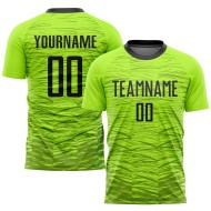 Fußballuniform Benutzerdefiniertes Grünes Trikot Sublimation Neon Schwarz Fußballuniform Benutzerdefiniertes Grünes Trikot Sublimation Neon Schwarz