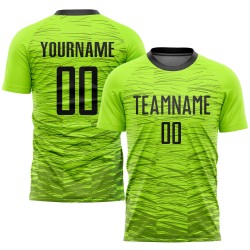 Fußballuniform Benutzerdefiniertes Grünes Trikot Sublimation Neon Schwarz Fußballuniform Benutzerdefiniertes Grünes Trikot Sublimation Neon Schwarz