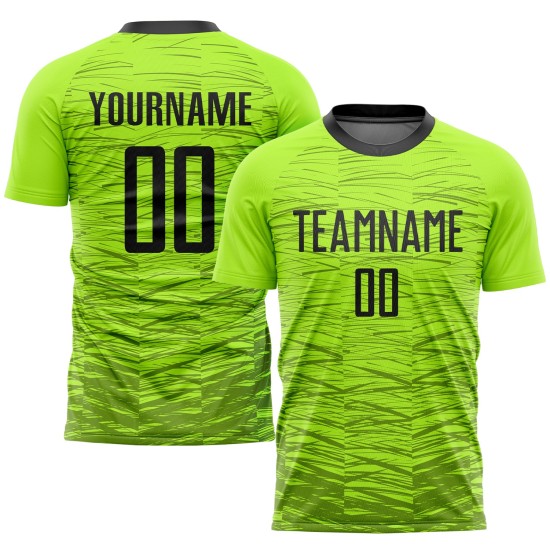 Fußballuniform Benutzerdefiniertes Grünes Trikot Sublimation Neon Schwarz Fußballuniform Benutzerdefiniertes Grünes Trikot Sublimation Neon Schwarz
