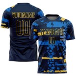 Trikot Navy-Gold Benutzerdefinierte Sublimation Fußballuniform Navy Trikot Navy-Gold Benutzerdefinierte Sublimation Fußballuniform Navy