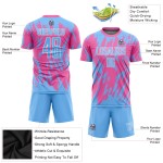Trikot Custom Uniform Light Soccer Blau-Weiß Rosa Sublimation Trikot Custom Uniform Light Soccer Blau-Weiß Rosa Sublimation