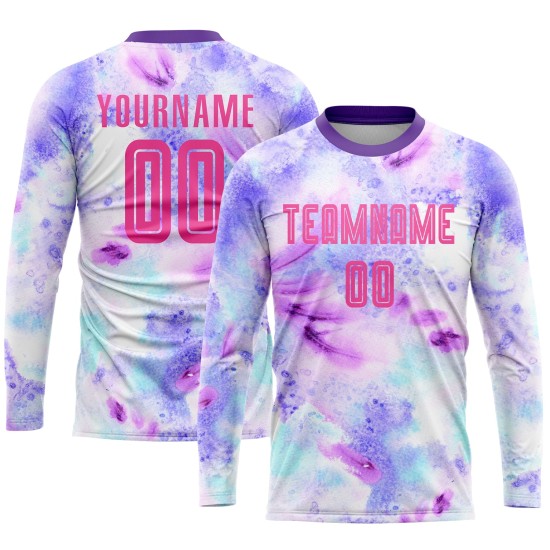 Benutzerdefinierte Fußball Sublimation Pink-Lila Farbstoff Uniform Krawatte Trikot Benutzerdefinierte Fußball Sublimation Pink-Lila Farbstoff Uniform Krawatte Trikot
