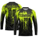 Uniform Sublimation Schwarz Neon Benutzerdefinierte Grün Jersey Fußball Uniform Sublimation Schwarz Neon Benutzerdefinierte Grün Jersey Fußball