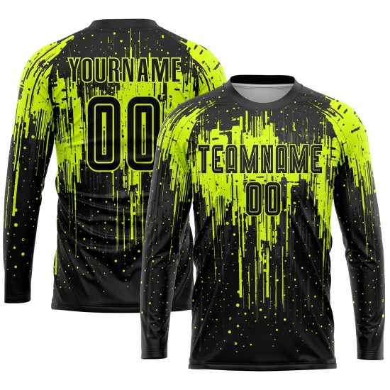 Uniform Sublimation Schwarz Neon Benutzerdefinierte Grün Jersey Fußball Uniform Sublimation Schwarz Neon Benutzerdefinierte Grün Jersey Fußball