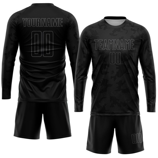Sublimation Custom Jersey Schwarz Grau Fußballuniform Sublimation Custom Jersey Schwarz Grau Fußballuniform