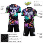 Blaue Uniform Weißlicht Jersey Sublimation Fußball Benutzerdefinierte Muster Graffiti Blaue Uniform Weißlicht Jersey Sublimation Fußball Benutzerdefinierte Muster Graffiti