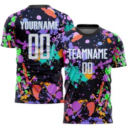 Blaue Uniform Weißlicht Jersey Sublimation Fußball Benutzerdefinierte Muster Graffiti Blaue Uniform Weißlicht Jersey Sublimation Fußball Benutzerdefinierte Muster Graffiti