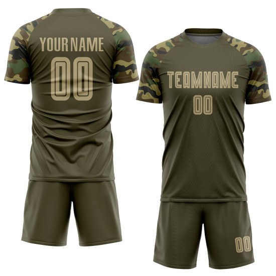 Gold-Camo Salute To Olive Sublimation Service Fußballuniform Custom Vegas Trikot Gold-Camo Salute To Olive Sublimation Service Fußballuniform Custom Vegas Trikot