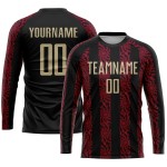 Gold-Rotes Trikot, benutzerdefinierte Sublimationsuniform, schwarzes Vegas Soccer Gold-Rotes Trikot, benutzerdefinierte Sublimationsuniform, schwarzes Vegas Soccer