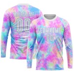 Sublimationstrikot Blaue Krawatte Benutzerdefinierte Fußballuniform Farbstoff Weiß-Licht Sublimationstrikot Blaue Krawatte Benutzerdefinierte Fußballuniform Farbstoff Weiß-Licht