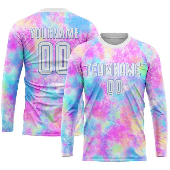 Sublimationstrikot Blaue Krawatte Benutzerdefinierte Fußballuniform Farbstoff Weiß-Licht Sublimationstrikot Blaue Krawatte Benutzerdefinierte Fußballuniform Farbstoff Weiß-Licht