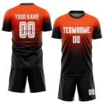 Uniform Jersey Orange Fashion Soccer Sublimation Fade Custom Weiß-Schwarz Uniform Jersey Orange Fashion Soccer Sublimation Fade Custom Weiß-Schwarz