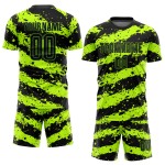 Schwarze Sublimation Custom Green Neon Jersey Fußballuniform Schwarze Sublimation Custom Green Neon Jersey Fußballuniform