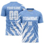 Uniform Sublimation Weiß Fußball Custom Jersey Hellblau Uniform Sublimation Weiß Fußball Custom Jersey Hellblau