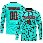 Aqua Custom Sublimation Rot-Schwarz Fußballuniform Trikot Aqua Custom Sublimation Rot-Schwarz Fußballuniform Trikot