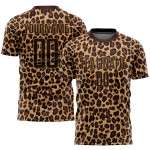 Gold Jersey Braun Sublimation Braun-Alte Uniform Leopard Fußball Custom Gold Jersey Braun Sublimation Braun-Alte Uniform Leopard Fußball Custom