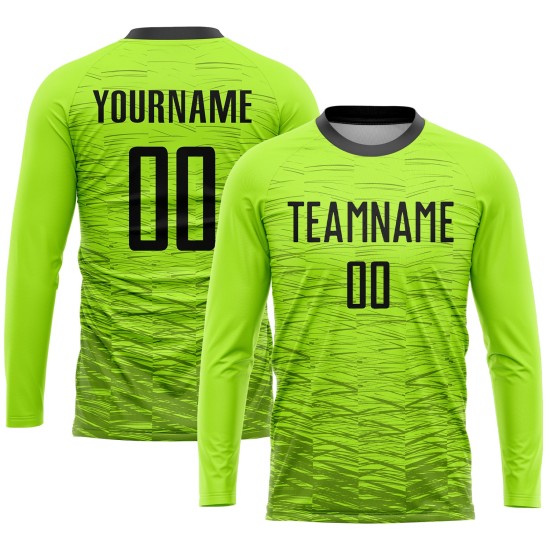 Fußballuniform Benutzerdefiniertes Grünes Trikot Sublimation Neon Schwarz Fußballuniform Benutzerdefiniertes Grünes Trikot Sublimation Neon Schwarz