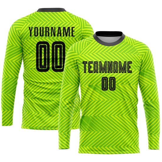 Neon Trikot Uniform Schwarz Benutzerdefinierte Grün Sublimation Fußball Neon Trikot Uniform Schwarz Benutzerdefinierte Grün Sublimation Fußball