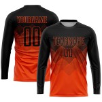 Fußballtrikot Sublimation Custom Schwarz Uniform Orange Fußballtrikot Sublimation Custom Schwarz Uniform Orange