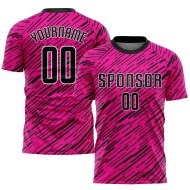 Fußball Rosa Trikot Schwarz-Weiß Benutzerdefinierte Sublimation Uniform Fußball Rosa Trikot Schwarz-Weiß Benutzerdefinierte Sublimation Uniform