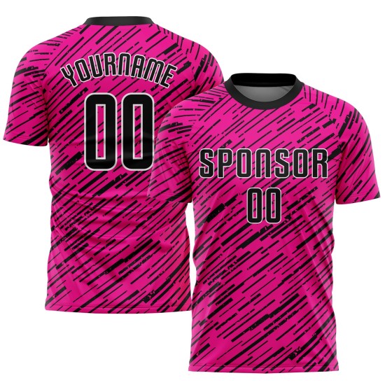 Fußball Rosa Trikot Schwarz-Weiß Benutzerdefinierte Sublimation Uniform Fußball Rosa Trikot Schwarz-Weiß Benutzerdefinierte Sublimation Uniform