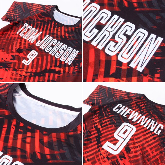 Uniform Trikot Custom Fußball Rot Weiß-Schwarz Sublimation Uniform Trikot Custom Fußball Rot Weiß-Schwarz Sublimation