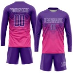 Benutzerdefiniertes Trikot Lila-Weiß Fußball Rosa Uniform Sublimation Benutzerdefiniertes Trikot Lila-Weiß Fußball Rosa Uniform Sublimation