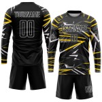 Sublimation Schwarz-Gold Custom Schwarzes Fußballtrikot Sublimation Schwarz-Gold Custom Schwarzes Fußballtrikot