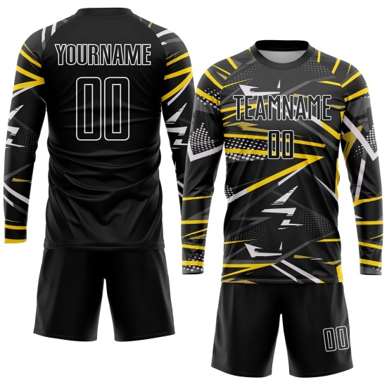 Sublimation Schwarz-Gold Custom Schwarzes Fußballtrikot Sublimation Schwarz-Gold Custom Schwarzes Fußballtrikot