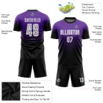 Lila Verblassen Fußball Weiß-Schwarz Sublimation Uniform Custom Jersey Mode Lila Verblassen Fußball Weiß-Schwarz Sublimation Uniform Custom Jersey Mode