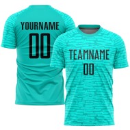 Aqua Jersey Schwarz Fußball Uniform Sublimation Custom Aqua Jersey Schwarz Fußball Uniform Sublimation Custom
