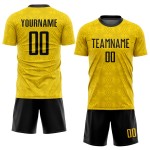 Trikot Gold Sublimation Fußballuniform Schwarz Custom Trikot Gold Sublimation Fußballuniform Schwarz Custom