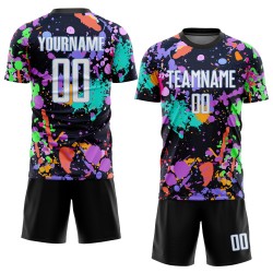 Blaue Uniform Weißlicht Jersey Sublimation Fußball Benutzerdefinierte Muster Graffiti Blaue Uniform Weißlicht Jersey Sublimation Fußball Benutzerdefinierte Muster Graffiti