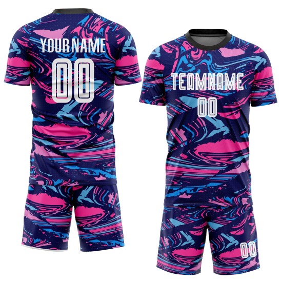 Sublimation Custom Weiß-Rosa Figur Uniform Jersey Fußball Sublimation Custom Weiß-Rosa Figur Uniform Jersey Fußball