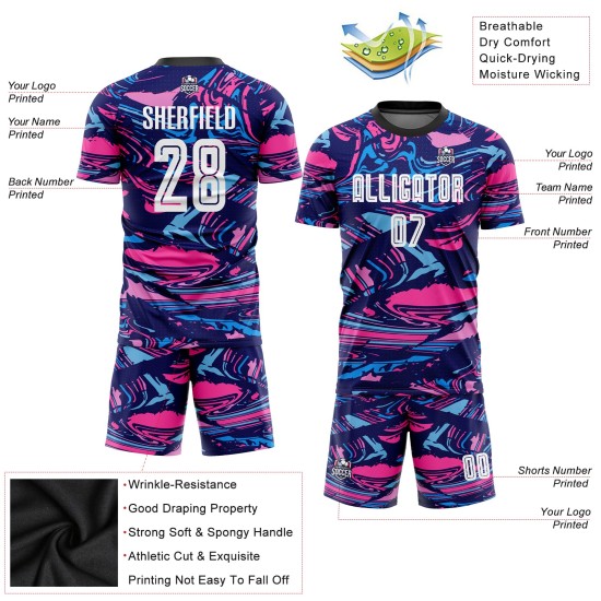 Sublimation Custom Weiß-Rosa Figur Uniform Jersey Fußball Sublimation Custom Weiß-Rosa Figur Uniform Jersey Fußball