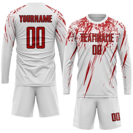 Sublimationstrikot Uniform Rot-Schwarz Custom Weiß Fußball Sublimationstrikot Uniform Rot-Schwarz Custom Weiß Fußball