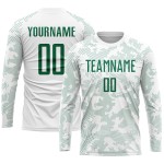Benutzerdefinierte Uniform Trikot Fußball Sublimation Weiß Kelly Grün Benutzerdefinierte Uniform Trikot Fußball Sublimation Weiß Kelly Grün