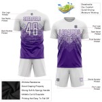 Weiße Uniform Sublimation Fußball Lila Custom Jersey Weiße Uniform Sublimation Fußball Lila Custom Jersey