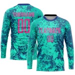 Benutzerdefinierte Teal Sublimation Pink-Royal Jersey Uniform Fußball Benutzerdefinierte Teal Sublimation Pink-Royal Jersey Uniform Fußball