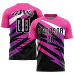 Rosa Uniform Trikot Schwarz-Weiß Custom Fußball Sublimation Rosa Uniform Trikot Schwarz-Weiß Custom Fußball Sublimation