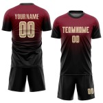 Creme-Schwarz Fashion Jersey Custom Crimson Sublimation Fade Fußballuniform Creme-Schwarz Fashion Jersey Custom Crimson Sublimation Fade Fußballuniform