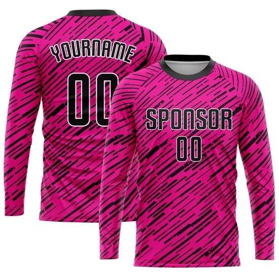 Fußball Rosa Trikot Schwarz-Weiß Benutzerdefinierte Sublimation Uniform Fußball Rosa Trikot Schwarz-Weiß Benutzerdefinierte Sublimation Uniform