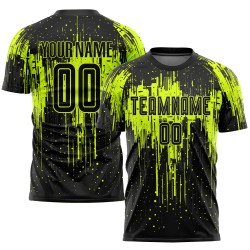 Uniform Sublimation Schwarz Neon Benutzerdefinierte Grün Jersey Fußball Uniform Sublimation Schwarz Neon Benutzerdefinierte Grün Jersey Fußball
