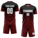 Fußballuniform Weiß-Crimson Jersey Sublimation Schwarz Custom Fashion Fade Fußballuniform Weiß-Crimson Jersey Sublimation Schwarz Custom Fashion Fade