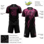Benutzerdefinierte Rosa Sublimation Schwarz Jersey Uniform Fußball Benutzerdefinierte Rosa Sublimation Schwarz Jersey Uniform Fußball