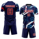 Rot-Weiß Fußballuniform Sublimation Custom Jersey Navy Rot-Weiß Fußballuniform Sublimation Custom Jersey Navy