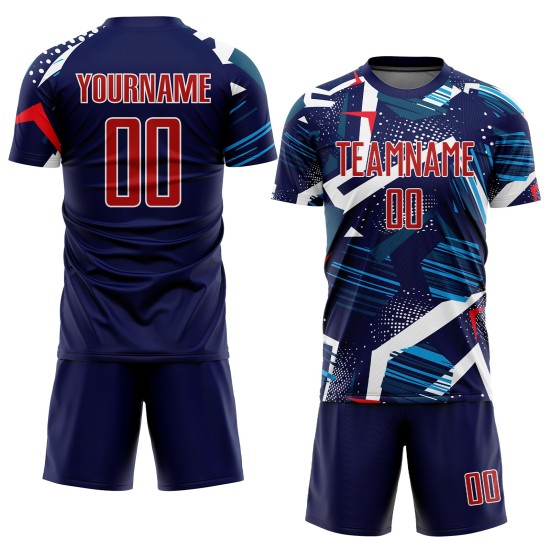 Rot-Weiß Fußballuniform Sublimation Custom Jersey Navy Rot-Weiß Fußballuniform Sublimation Custom Jersey Navy