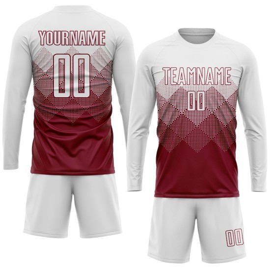 Benutzerdefinierte Uniform Crimson Sublimation Fußballtrikot Weiß Benutzerdefinierte Uniform Crimson Sublimation Fußballtrikot Weiß