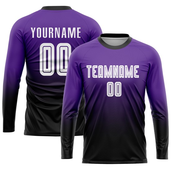Lila Verblassen Fußball Weiß-Schwarz Sublimation Uniform Custom Jersey Mode Lila Verblassen Fußball Weiß-Schwarz Sublimation Uniform Custom Jersey Mode
